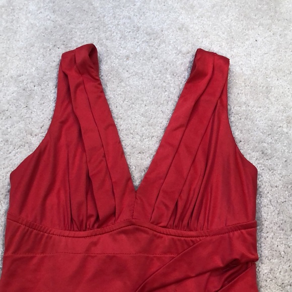 Ruched Red/Pink Dress - Picture 3 of 4